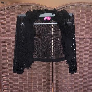 Black Betsey Johnson Crop Pull Over